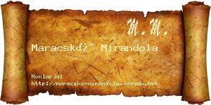 Maracskó Mirandola névjegykártya